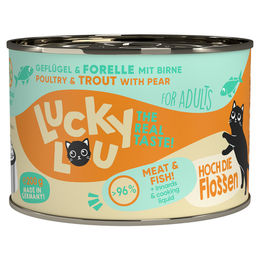 Lucky Lou Katzen Nassfutter Adult Geflügel & Forelle Stückchen in Sauce 6 x 200 g getreidefrei glutenfrei - 6 x 200 g – Bild 1 von 4