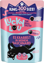 Lucky Lou Katzen Nassfutter Adult Geflügel & Insekten Stückchen in Sauce 300 g getreidefrei und glutenfrei – Bild 1 von 3