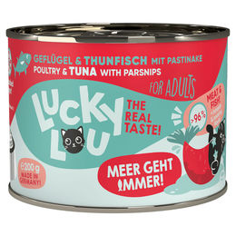 Lucky Lou Katzen Nassfutter Adult Geflügel & Thunfisch Stückchen in Sauce Getreidefrei Glutenfrei 6 x 200 g - 6 x 200 g – Bild 1 von 7