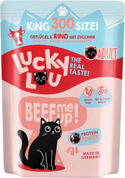 Lucky Lou Katzen Nassfutter Adult Geflügel und Rind Stückchen in Sauce 300 g getreidefrei und glutenfrei – Bild 1 von 3