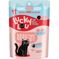 Produktbild von Lucky Lou Katzen Nassfutter Adult Geflügel und Rind Stückchen in Sauce 300 g getreidefrei und glutenfrei