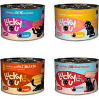 Produktbild von Lucky Lou Katzen Nassfutter Adult Tasty-Mix Probierpaket Stückchen in Sauce getreidefrei und ohne Zucker 6 x 200 g - 6 x 200 g