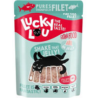 Produktbild von Lucky Lou Katzen-Nassfutter Thunfisch in Gelee, getreidefrei, ohne Zucker und Konservierungsstoffe, 12 x 70g Beutel