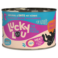 Produktbild von Lucky Lou Katzenfutter Adult Geflügel & Ente Stückchen in Sauce, 6 x 200 g, getreidefrei und glutenfrei - 6 x 200 g