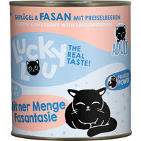 Produktbild von Lucky Lou Katzenfutter Adult Geflügel & Fasan Stückchen in Sauce Getreidefrei & Glutenfrei 6 x 800 g