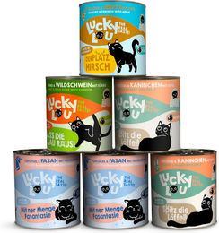 Lucky Lou Katzenfutter Adult Wild Mix Stückchen in Sauce getreidefrei und glutenfrei 6 x 800 g - 6 x 800 g – Bild 1 von 2