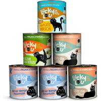 Produktbild von Lucky Lou Katzenfutter Adult Wild Mix Stückchen in Sauce getreidefrei und glutenfrei 6 x 800 g - 6 x 800 g