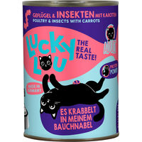 Produktbild von Lucky Lou Katzenfutter Lifestage Adult Geflügel & Insekten Nassfutter getreidefrei ohne Zucker 6x400g - 6 x 400 g