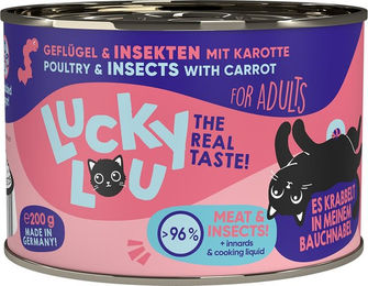 Produktbild von Lucky Lou Lifestage Adult Hundefutter Geflügel & Insekten getreidefrei ohne Zucker 6x200g