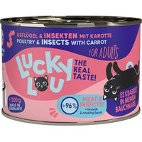 Produktbild von Lucky Lou Lifestage Adult Hundefutter Geflügel & Insekten getreidefrei ohne Zucker 6x200g