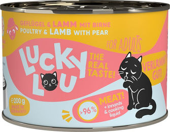 Produktbild von Lucky Lou Lifestage Adult Hundefutter Geflügel & Lamm getreidefrei ohne Zucker 6x200g