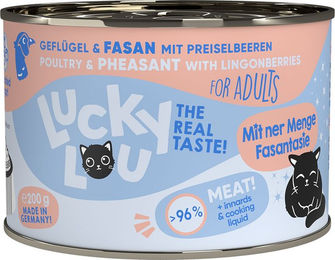 Produktbild von Lucky Lou Lifestage Adult Hundefutter Geflügel und Fasan getreidefrei ohne Zucker 6x200g
