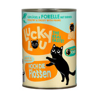 Produktbild von Lucky Lou Lifestage Adult Hundefutter Geflügel und Forelle getreidefrei und ohne Zucker 24x400g