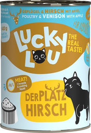 Produktbild von Lucky Lou Lifestage Adult Hundefutter Geflügel und Hirsch getreidefrei ohne Zucker 24x400g