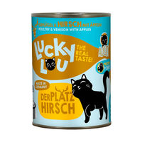Produktbild von Lucky Lou Lifestage Adult Hundefutter Geflügel und Hirsch getreidefrei ohne Zucker 24x400g