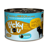 Produktbild von Lucky Lou Lifestage Adult Hundefutter Geflügel und Hirsch getreidefrei ohne Zucker 6x200g
