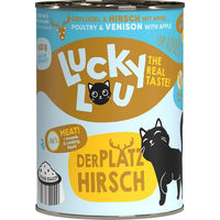 Produktbild von Lucky Lou Lifestage Adult Hundefutter Geflügel und Hirsch getreidefrei ohne Zucker 6x400g