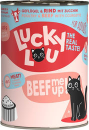 Produktbild von Lucky Lou Lifestage Adult Hundefutter Geflügel und Rind getreidefrei ohne Zucker 24x400g