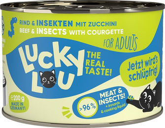 Produktbild von Lucky Lou Lifestage Adult Hundefutter Rind & Insekten getreidefrei ohne Zucker 6x200g