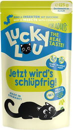 Produktbild von Lucky Lou Lifestage Adult Hundefutter Rind und Insekten getreidefrei ohne Zucker 16x125g