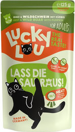 Produktbild von Lucky Lou Lifestage Adult Hundefutter Rind und Wildschwein getreidefrei ohne Zucker 16x125g