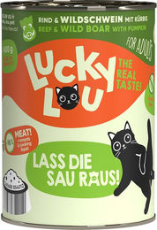 Produktbild von Lucky Lou Lifestage Adult Hundefutter Rind und Wildschwein getreidefrei ohne Zucker 24x400g - 24 x 400 g