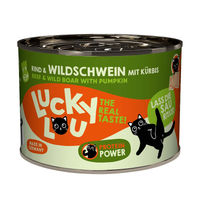 Produktbild von Lucky Lou Lifestage Adult Hundefutter Rind und Wildschwein getreidefrei und ohne Zucker 24x200g