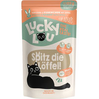 Produktbild von Lucky Lou Lifestage Adult Katzen Nassfutter Geflügel & Kaninchen Stückchen in Sauce, 16 x 125 g Beutel, getreidefrei und glutenfrei