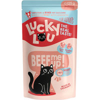 Produktbild von Lucky Lou Lifestage Adult Katzen Nassfutter Geflügel & Rind Stückchen in Sauce, Getreidefrei und Glutenfrei, 16 x 125 g Beutel