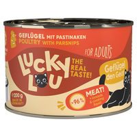 Produktbild von Lucky Lou Lifestage Adult Katzen Nassfutter Geflügel Stückchen in Sauce getreidefrei glutenfrei 200 g - 6 x 200 g