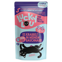 Produktbild von Lucky Lou Lifestage Adult Katzen Nassfutter Geflügel und Insekten Stückchen in Sauce 16 x 125 g getreidefrei und glutenfrei - 16 x 125 g