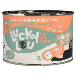 Lucky Lou Lifestage Adult Katzen Nassfutter Geflügel und Kaninchen Stückchen in Sauce 6 x 200 g getreidefrei glutenfrei ohne Zucker - 6 x 200 g – Bild 1 von 8
