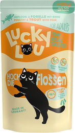 Lucky Lou Lifestage Adult Katzenfutter Geflügel und Forelle in Sauce, getreidefrei und glutenfrei, 16 x 125 g Beutel – Bild 1 von 1