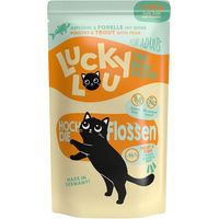 Produktbild von Lucky Lou Lifestage Adult Katzenfutter Geflügel und Forelle in Sauce, getreidefrei und glutenfrei, 16 x 125 g Beutel