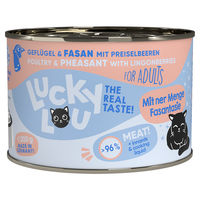 Produktbild von Lucky Lou Lifestage Adult Katzenfutter Geflügel & Fasan Stückchen in Sauce getreidefrei glutenfrei 6 x 200 g - 6 x 200 g