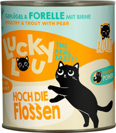 Lucky Lou Lifestage Adult Katzenfutter Geflügel und Forelle Stückchen in Sauce getreidefrei und glutenfrei 6 x 800 g - 6 x 800 g – Bild 1 von 4