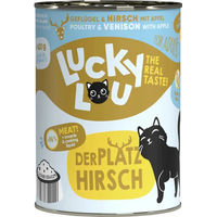 Produktbild von Lucky Lou Lifestage Adult Katzenfutter Geflügel und Hirsch Stückchen in Sauce getreidefrei glutenfrei 400g - 6 x 400 g