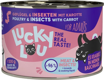 Lucky Lou Lifestage Adult Katzenfutter Geflügel und Insekten Stückchen in Soße 6x200g getreidefrei glutenfrei mit hohem Fleischanteil - 6 x 200 g – Bild 1 von 4