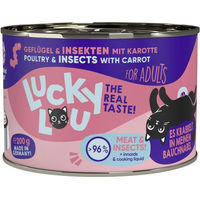 Produktbild von Lucky Lou Lifestage Adult Katzenfutter Geflügel und Insekten Stückchen in Soße 6x200g getreidefrei glutenfrei mit hohem Fleischanteil - 6 x 200 g