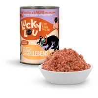 Produktbild von Lucky Lou Lifestage Adult Katzenfutter Geflügel und Lachs getreidefrei und ohne Zucker 6x400g