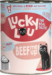 Lucky Lou Lifestage Adult Katzenfutter Geflügel und Rind Stückchen in Sauce getreidefrei glutenfrei 400g - 24 x 400 g – Bild 1 von 8