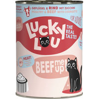 Produktbild von Lucky Lou Lifestage Adult Katzenfutter Geflügel und Rind Stückchen in Sauce getreidefrei glutenfrei 400g - 24 x 400 g
