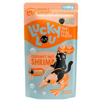 Produktbild von Lucky Lou Lifestage Adult Katzenfutter Geflügel und Shrimps Getreidefrei und Glutenfrei 16x125g