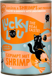 Lucky Lou Lifestage Adult Katzenfutter Geflügel und Shrimps getreidefrei und glutenfrei 400 g – Bild 1 von 3
