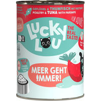 Produktbild von Lucky Lou Lifestage Adult Katzenfutter Geflügel und Thunfisch getreidefrei mit hohem Fleischanteil 24x400g - 24 x 400 g