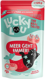 Produktbild von Lucky Lou Lifestage Adult Katzenfutter Geflügel und Thunfisch getreidefrei ohne Zucker 16x125g