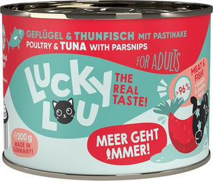 Produktbild von Lucky Lou Lifestage Adult Katzenfutter Geflügel und Thunfisch getreidefrei ohne Zucker 6x200g - 6 x 200 g