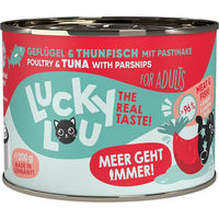 Produktbild von Lucky Lou Lifestage Adult Katzenfutter Geflügel und Thunfisch getreidefrei ohne Zucker 6x200g - 6 x 200 g