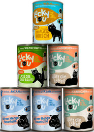 Lucky Lou Lifestage Adult Katzenfutter Wild-Mix Stückchen in Sauce getreidefrei glutenfrei 6x400 g - 6 x 400 g – Bild 1 von 6