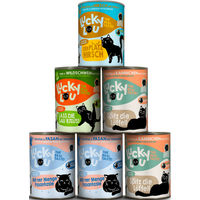 Produktbild von Lucky Lou Lifestage Adult Katzenfutter Wild-Mix Stückchen in Sauce getreidefrei glutenfrei 6x400 g - 6 x 400 g